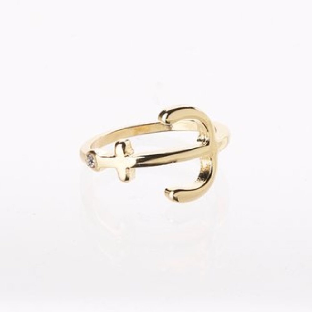 Goldtone Anchor Ring (NWOT)